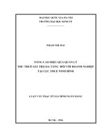 (Luận văn thạc sĩ) nâng cao hiệu quả quản lý thu thuế giá trị gia tăng đối với doanh nghiệp tại cục thuế tỉnh ninh bình 