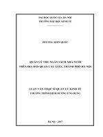 (Luận văn thạc sĩ) quản lý thu ngân sách nhà nước trên địa bàn quận cầu giấy, thành phố hà nội   