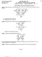 Đề thi cuối học kỳ II năm học 2017-2018 môn Thiết kế vi mạch tương tự và hỗn hợp - ĐH Bách khoa TP.HCM