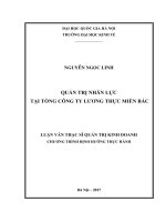 (Luận văn thạc sĩ) quản trị nhân lực tại tổng công ty lương thực miền bắc 