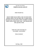 Hoàn thiện hoạt động cho vay bảo đảm không bằng tài sản đối với cá nhân kinh doanh tại ngân hàng nông nghiệp và phát triển nông thôn – chi nhánh quế sơn, quảng nam 