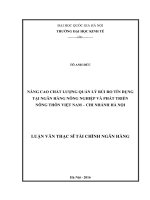 (Luận văn thạc sĩ) nâng cao chất lượng quản lý rủi ro tín dụng tại ngân hàng nông nghiệp và phát triển nông thôn việt nam   chi nhánh hà nội    