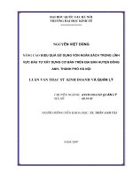 (Luận văn thạc sĩ) nâng cao hiệu quả sử dụng vốn ngân sách trong lĩnh vực đầu tư xây dựng cơ bản trên địa bàn huyện đông anh   TP hà nội     