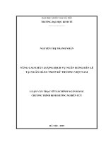 (Luận văn thạc sĩ) nâng cao chất lượng dịch vụ ngân hàng bán lẻ tại ngân hàng TMCP kỹ thương việt nam 