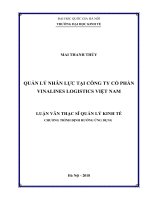 (Luận văn thạc sĩ) quản lý nhân lực tại công ty cổ phần vinalines logistics việt nam    