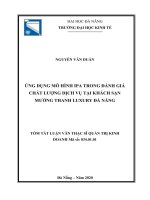 Ứng dụng mô hình IPA trong đánh giá chất lượng dịch vụ tại khách sạn mường thanh luxury đà nẵng 
