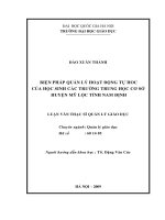 (Luận văn thạc sĩ) biện pháp quản lý hoạt động tự học của học sinh các trường trung học cơ sở huyện mỹ lộc tỉnh nam định  
