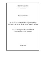 (Luận văn thạc sĩ) quản lý chất lượng đào tạo nghề tại trường cao đẳng nghề công nghiệp hà nội    
