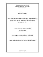 (Luận văn thạc sĩ) biện pháp quản lý hoạt động dạy học môn toán ở trường trung học phổ thông mỹ hào tỉnh hưng yên   