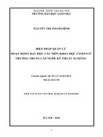 (Luận văn thạc sĩ) biện pháp quản lý hoạt động dạy học các môn khoa học cơ bản ở trường trung cấp nghề kỹ thuật xi măng   