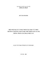 (Luận văn thạc sĩ) biện pháp quản lý hoạt động dạy học của hiệu trưởng ở trường trung học phổ thông hải an, hải phòng trong giai đoạn hiện nay   