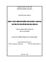 (Luận án tiến sĩ) quản lý chất lượng bồi dưỡng cán bộ quản lý giáo dục đáp ứng yêu cầu đổi mới giáo dục hiện nay  luận án TS  quản lý giáo dục  62 14 05 01 