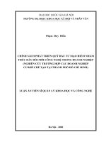 Chính sách phát triển quỹ đầu tư mạo hiểm nhằm thúc đẩy đổi mới công nghệ trong doanh nghiệp