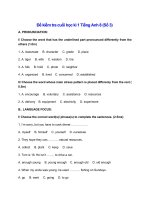 VJ cuối học kì 1 tiếng anh 8 đề3 co dap an