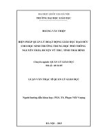 (Luận văn thạc sĩ) biện pháp quản lý hoạt động giáo dục đạo đức cho học sinh trường trung học phổ thông nguyễn trãi, huyện vũ thư, tỉnh thái bình   
