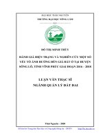 (Luận văn thạc sĩ) Đánh giá hiện trạng và nghiên cứu một số yếu tố ảnh hưởng đến giá đất ở tại huyện Sông Lô, tỉnh Vĩnh Phúc giai đoạn 2016- 2018