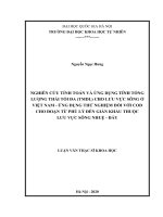 Nghiên cứu tính toán và ứng dụng tính tổng lượng thải tối đa (TMDL) cho lưu vực sông ở việt nam   ứng dụng thử nghiệm đối với COD cho đoạn từ phủ lý đến gián khẩu thuộc lưu vực sông nhuệ   đáy 