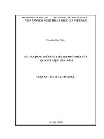 luận án tiến sĩ tín ngưỡng thờ mẫu liễu hạnh ở phủ giày qua tư liệu hán nôm 