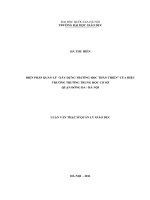 (Luận văn thạc sĩ) biện pháp quản lý  xây dựng trường học thân thiện của hiệu trưởng trường trung học cơ sở quận đống đa   hà nội   
