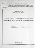 (Luận văn thạc sĩ) vietnamese government role in economic management during crises 