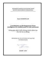 (Luận văn thạc sĩ) contribution au développement d’une intelligence de conduite pour le train autonome ,đóng góp phát triển thông minh nhân tạo cho lái tàu tự động 