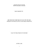 (Luận văn thạc sĩ) biện pháp phát triển đội ngũ giáo viên tiểu học tỉnh hưng yên đáp ứng yêu cầu dạy học 2 buổingày   