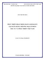 (Luận văn thạc sĩ) phát triển hoạt động bancassurance tại ngân hàng thương mại cổ phần đầu tư và phát triển việt nam001 