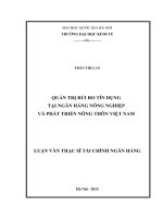 (Luận văn thạc sĩ) quản trị rủi ro tín dụng tại ngân hàng nông nghiệp và phát triển nông thôn việt nam    