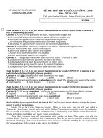 Đề thi thử THPT 2018 môn tiếng anh trường THPT tứ kì   hải dương lần 1 