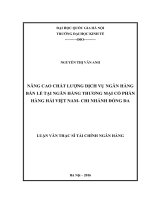 (Luận văn thạc sĩ) nâng cao chất lượng dịch vụ ngân hàng bán lẻ tại ngân hàng thương mại cổ phần hàng hải việt nam   chi nhánh đống đa    