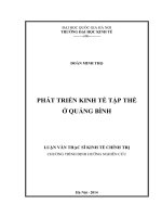 (Luận văn thạc sĩ) phát triển kinh tế tập thể ở quảng bình   