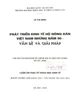(Luận văn thạc sĩ) phát triển kinh tế hộ nông dân việt nam những năm 90 vấn đề và giải pháp   chính trị xã hội chủ nghĩa  