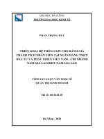 Triển khai hệ thống KPI cho đánh giá thành tích nhân viên tại ngân hàng TMCP đầu tư và phát triển việt nam   chi nhánh nam gia lai (BIDV nam gia lai 
