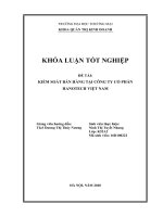 (Khóa luận tốt nghiệp quản trị kinh doanh) kiểm soát bán hàng tại công ty cổ phần hanotech việt nam