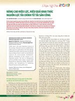 Nâng cao hiệu lực, hiệu quả khai thác nguồn lực tài chính từ tài sản công