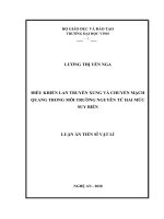 luân án tiến sĩ điều khiển lan truyền xung và chuyển mạch quang trong môi trường nguyên tử hai mức suy biến 