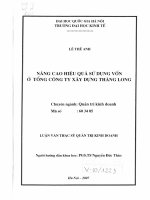 (Luận văn thạc sĩ) nâng cao hiệu quả sử dụng vốn ở tổng công ty xây dựng thăng long    