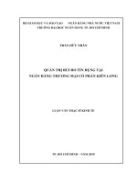 (Luận văn thạc sĩ) quản trị rủi ro tín dụng tại ngân hàng thương mại cổ phần kiên long 