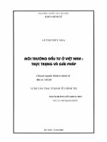 (Luận văn thạc sĩ) môi trường đầu tư ở việt nam thực trạng và giải pháp    