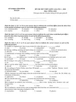 Đề thi thử THPT 2018 môn tiếng anh sở GDĐT bình thuận lần 1 