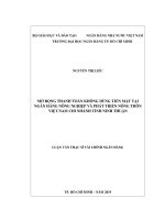 (Luận văn thạc sĩ) mở rộng thanh toán không dùng tiền mặt tại ngân hàng nông nghiệp và phát triển nông thôn việt nam chi nhánh tỉnh ninh thuận 