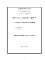 (Luận văn thạc sĩ) kiểm soát lạm phát ở việt nam    