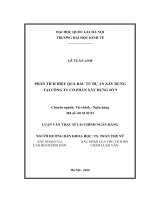 (Luận văn thạc sĩ) phân tích hiệu quả đầu tư dự án xây dựng tại công ty cổ phần xây dựng số 3 