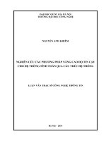 (Luận văn thạc sĩ) nghiên cứu các phương pháp nâng cao độ tin cậy cho hệ thống tính toán qua cấu trúc hệ thống  công nghệ thông tin   