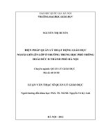 (Luận văn thạc sĩ) biện pháp quản lý hoạt động giáo dục ngoài giờ lên lớp ở trường trung học phổ thông hoài đức b   thành phố hà nội   