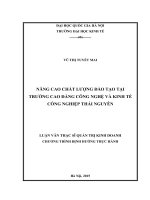 (Luận văn thạc sĩ) nâng cao chất lượng đào tạo tại trường cao đẳng công nghệ và kinh tế công nghiệp thái nguyên    