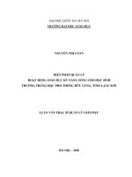 (Luận văn thạc sĩ) biện pháp quản lý hoạt động giáo dục kỹ năng sống cho học sinh trường trung học phổ thông hữu lũng, tỉnh lạng sơn   