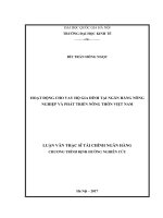 (Luận văn thạc sĩ) hoạt động cho vay hộ gia đình tại ngân hàng nông nghiệp và phát triển nông thôn việt nam 