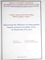 (Luận văn thạc sĩ) improving the efficiency in using quality human resource in public sector of thanh hoa province 