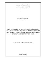 (Luận văn thạc sĩ) phát triển dịch vụ ngân hàng bán lẻ của các ngân hàng thương mại việt nam trong bối cảnh việt nam gia nhập WTO  trường hợp ngân hàng đầu tư và phát triển việt nam 